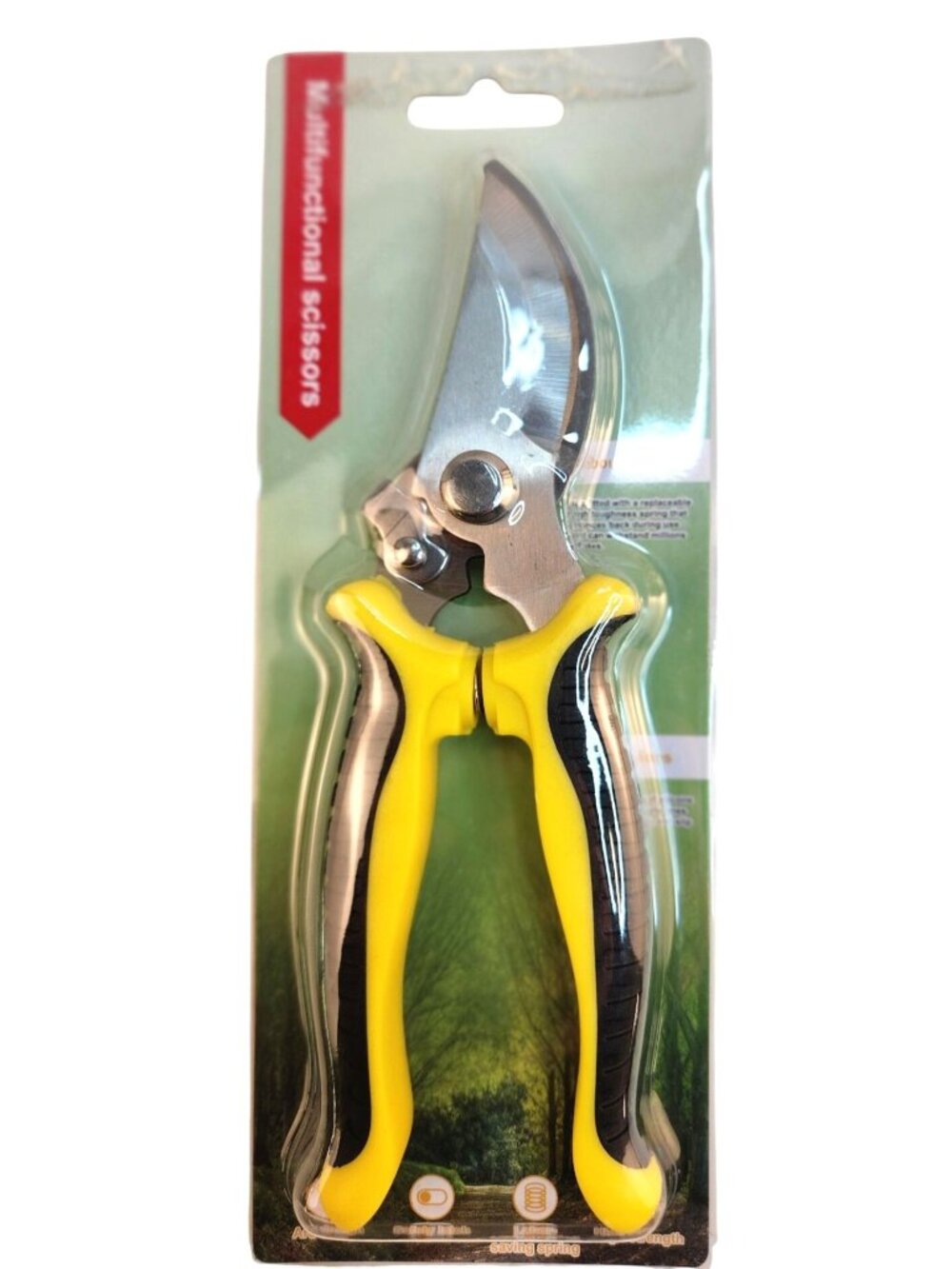 Garden Pruning Shears 7in Stainless Steel Scissors Houseplants Flowers Yellow Bl - Picture 2 of 7
